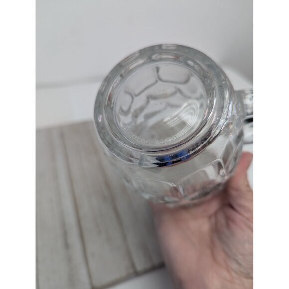 Arcoroc France Britannia 20 Oz Thumbprint Glass Mug 5” - Picture 4 of 5